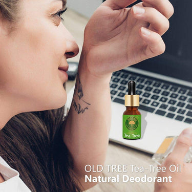 Old Tree Pure & Natural Tea Tree Essential Oil (15ml) - for Skin, Diffusers, Hair, Body, Acne, Nail care - Undiluted Essential Oil with Dropper for Aroma Therapy and Stress Relief